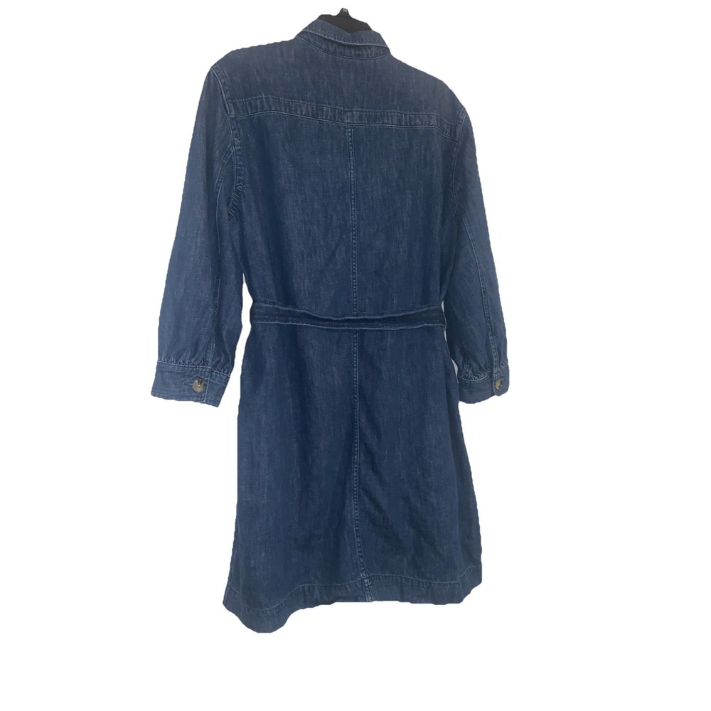 Free Assembly Denim Shirt Dress XL Ballon Sleeve Utility Belted Medium Wash Chic - Picture 10 of 15